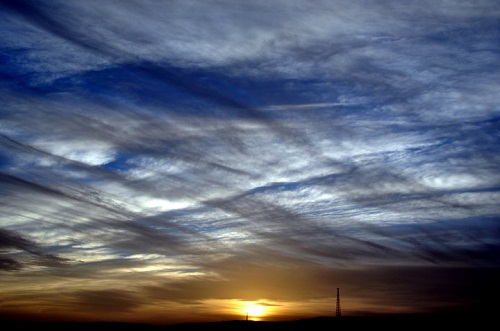 sunset sky twilight descending.